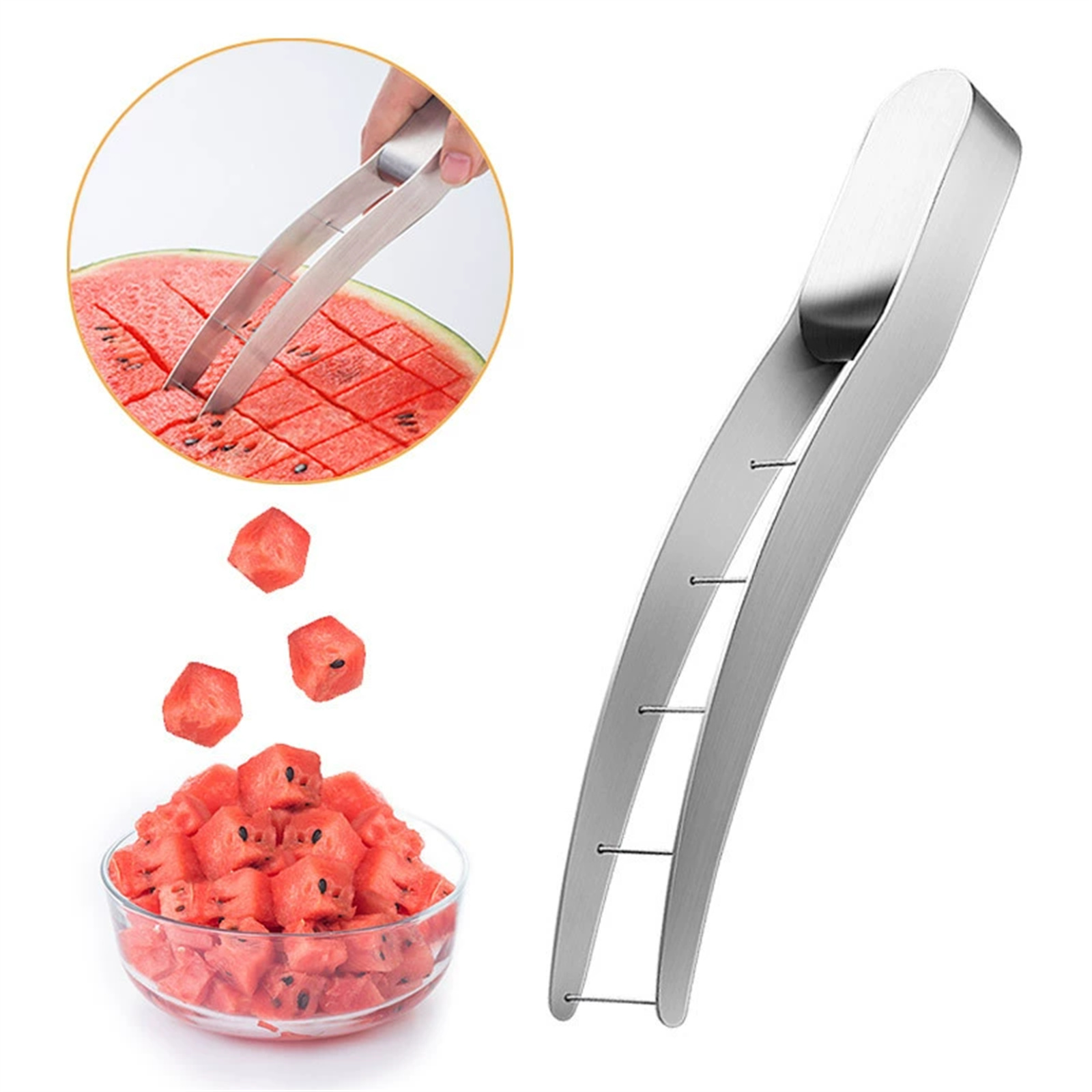 Watermelon Slicer Cutter - Watermeloen snijder van roestvrij staal, fruitverdeler