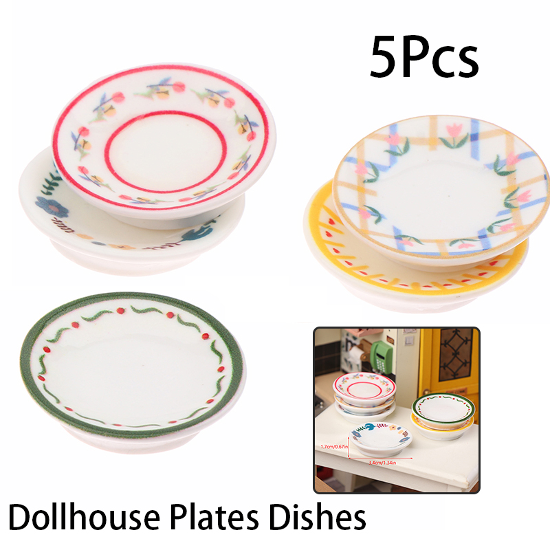 Kitchen Gadgets Best - 5 Stuks 1/12 Poppenhuis Mini Platen