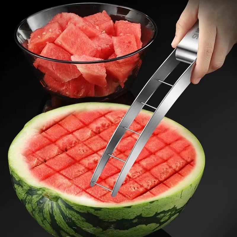 Watermelon Slicer Cutter - 304 Roestvrijstalen Watermeloenmes Huishoudelijk Fruit Graven
