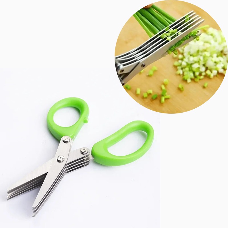 Kitchen Gadgets Save Time - Tijdbesparende kruidenschaar met 5 messen, roestvrij