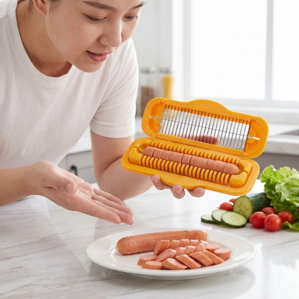 Kitchen Gadgets Save Time - Creatieve roestvrijstalen ham-snijder, efficiënte handmatige bananen-snijder,