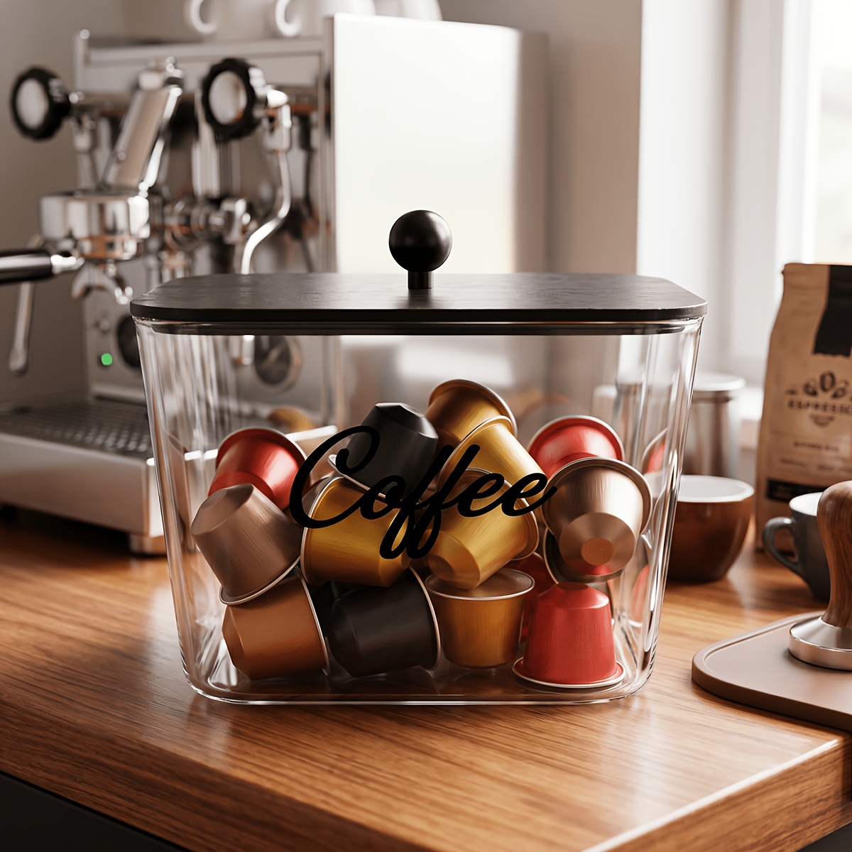 Kitchen Gadgets Organizer - Koffiepodhouder met deksels, plastic opbergdoos, K-Cup