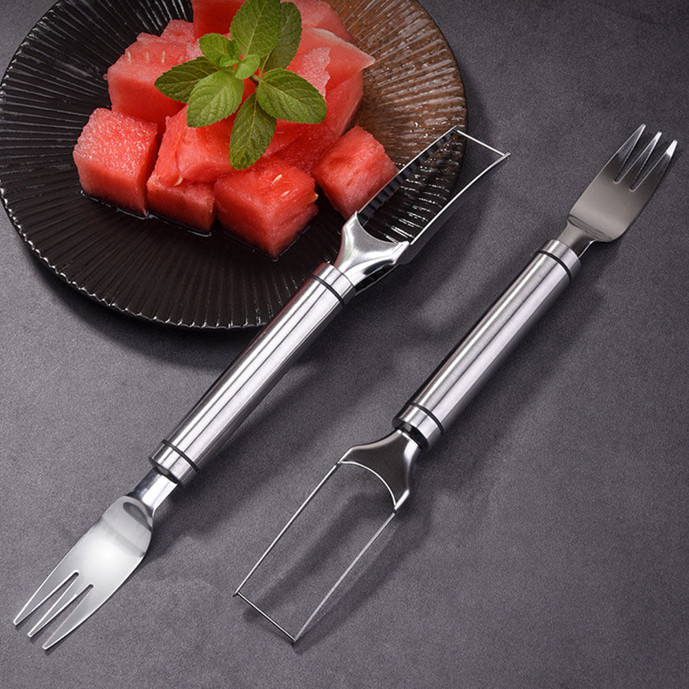 Watermelon Slicer Cutter - Watermeloen Snijder Vork 2-in-1 RVS Watermeloen