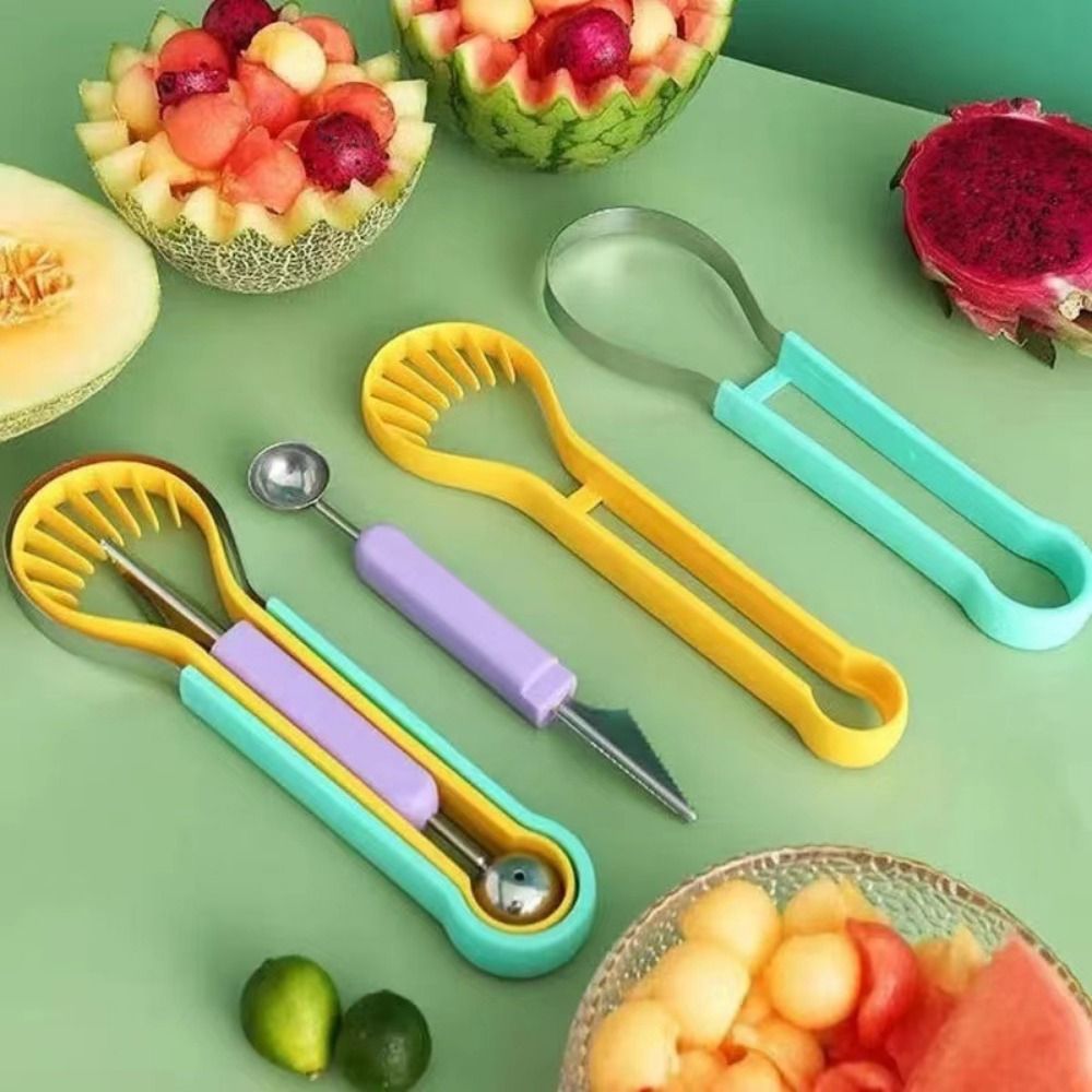 Watermelon Slicer Cutter - 3-in-1 Meloenlepels Dubbelzijdige Kleurrijke Avocado Snijder
