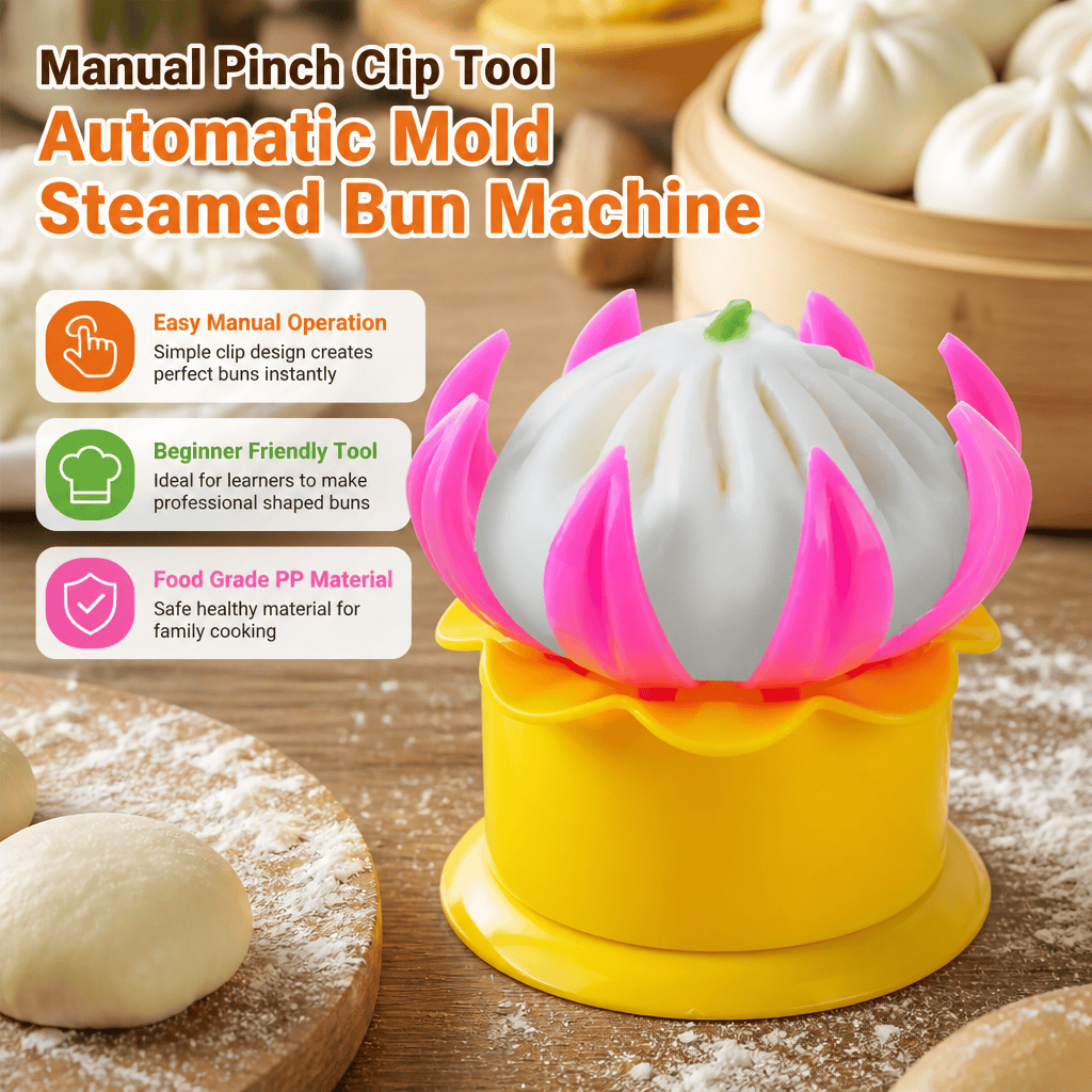 Kitchen Gadgets Save Time - Handmatige stoombroodjesvormer, doe-het-zelf dumpling-tool, keukenhulp, beginnersvriendelijk,